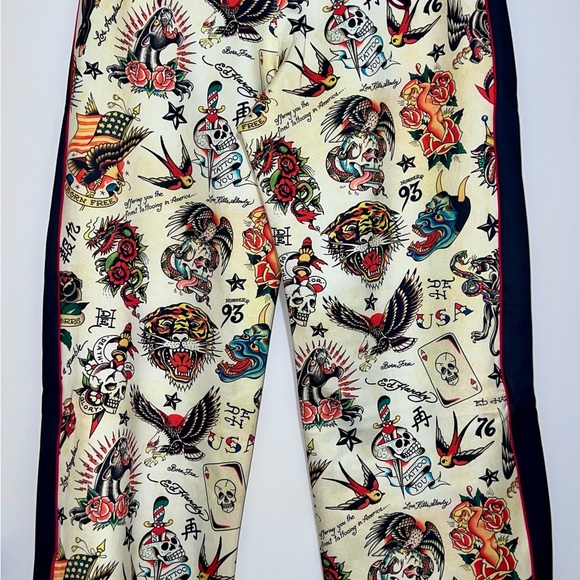 NWT Ed Hardy Y2K Womens Wearable Tattoo Art Track Pants Tiger Panther Skull Sz M - Picture 7 of 10